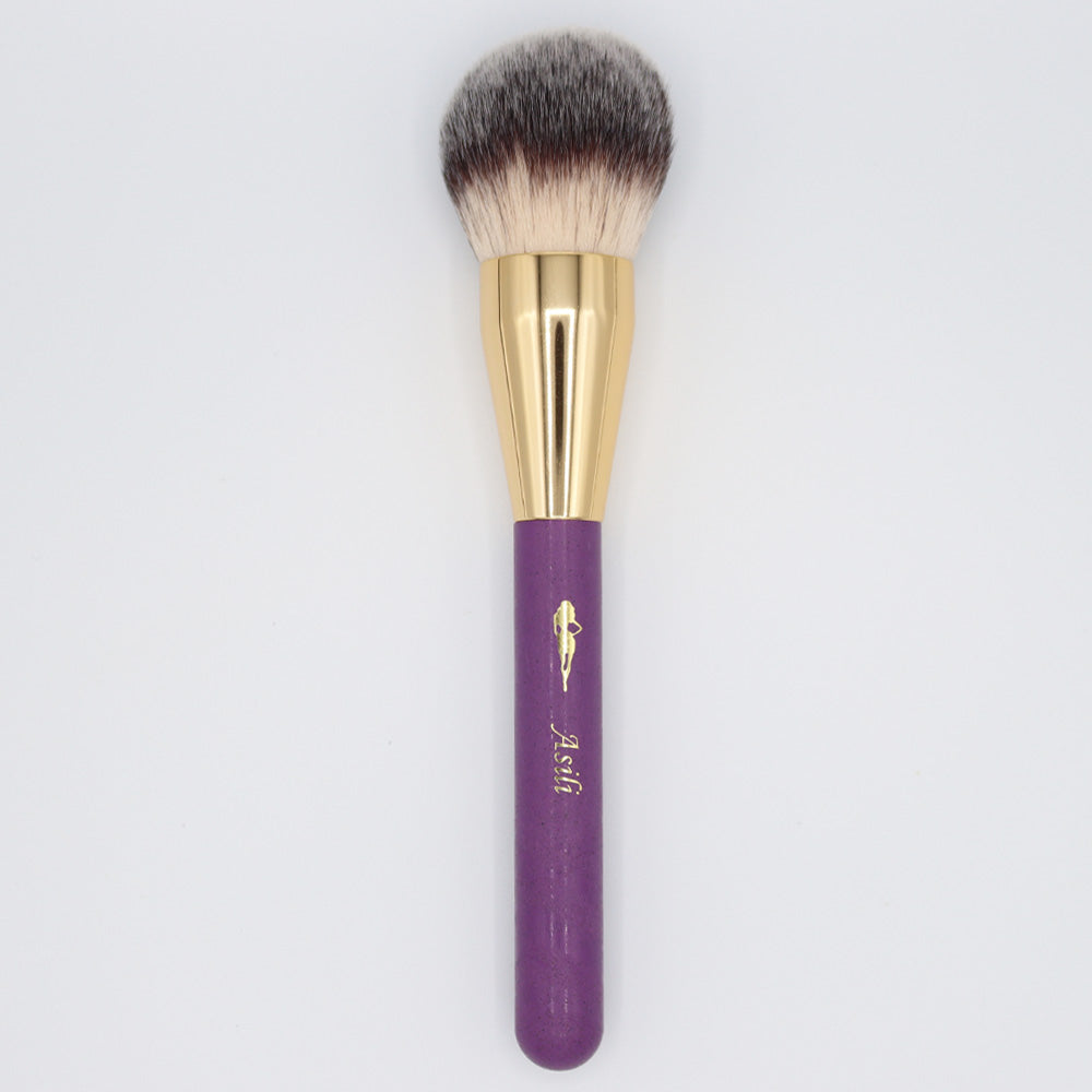 "Set your makeup to perfection with our Powder Brush, your go-to tool for a flawless finish. The soft, luxurious bristles effortlessly pick up and distribute powder, ensuring even coverage for a smooth complexion. The versatile design allows for seamless application of loose or pressed powder, giving you control over your desired level of coverage. Elevate your makeup routine with our Powder Brush – the essential accessory for achieving a velvety, airbrushed look that lasts all day.